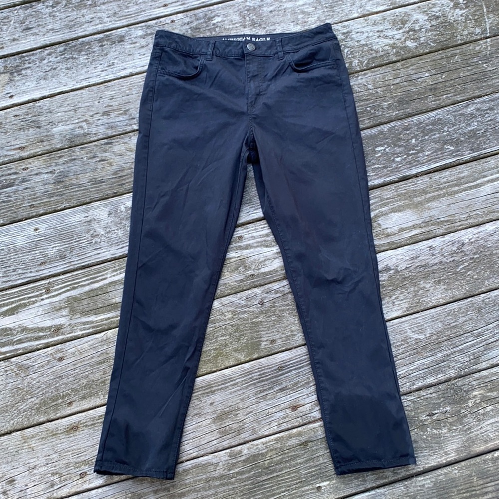 American Eagle Hi-Rise Jegging Black Stretch Pants 14 R